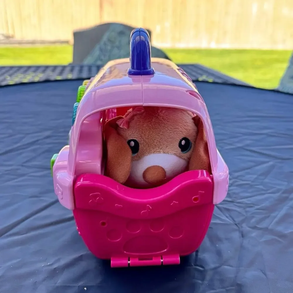 VTech Care for Me Learning Carrier Pink Interactive Pet Carrier Plush Puppy Toy